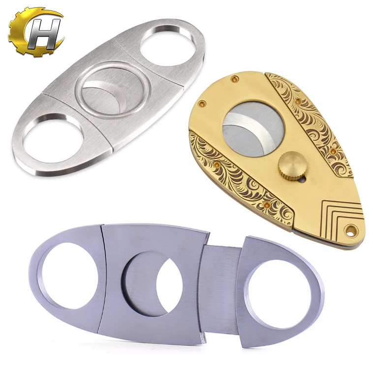 Custom cheap wholesale stainless steel cigar cutter
