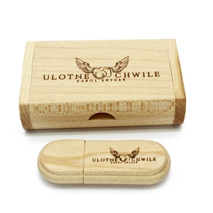 Wood USB Flash Drive Printed Logo