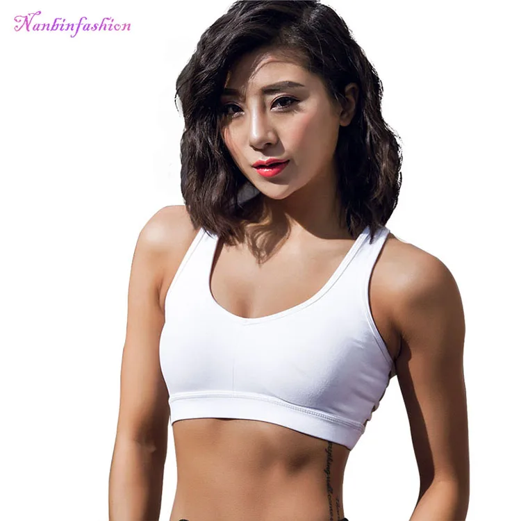 white racerback sports bra