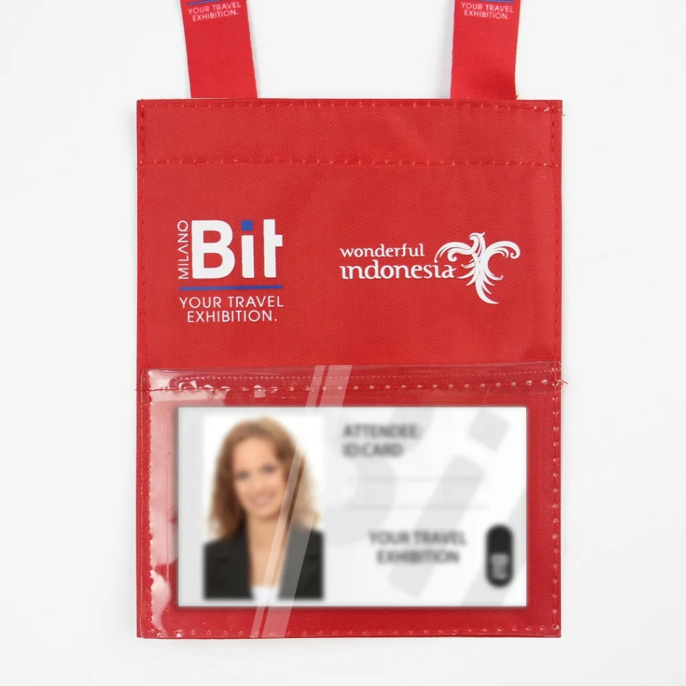 
Promotional customized logo card neck wallet badge holder with lanyard 