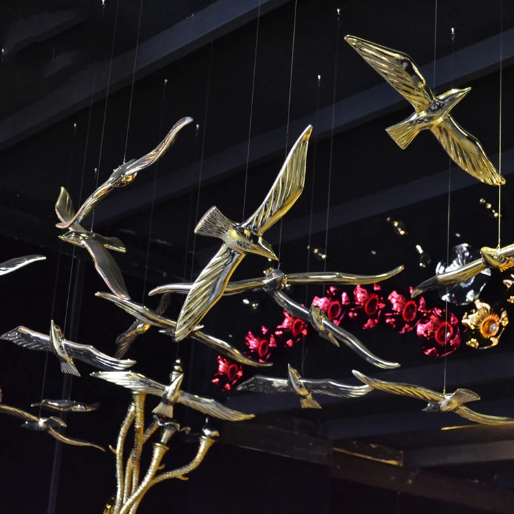 Zhongshan Individual bird / The wild goose glass chandelier lobby project lights