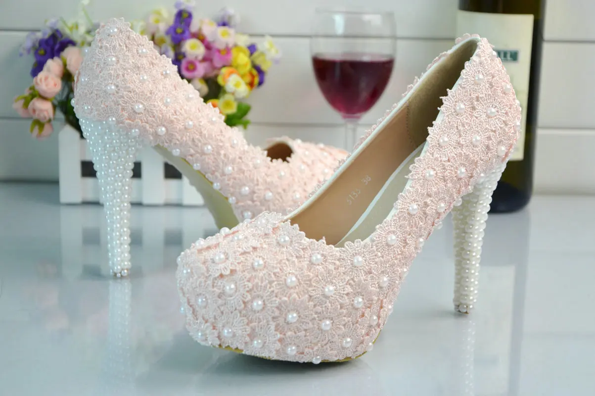 white bridal platform heels