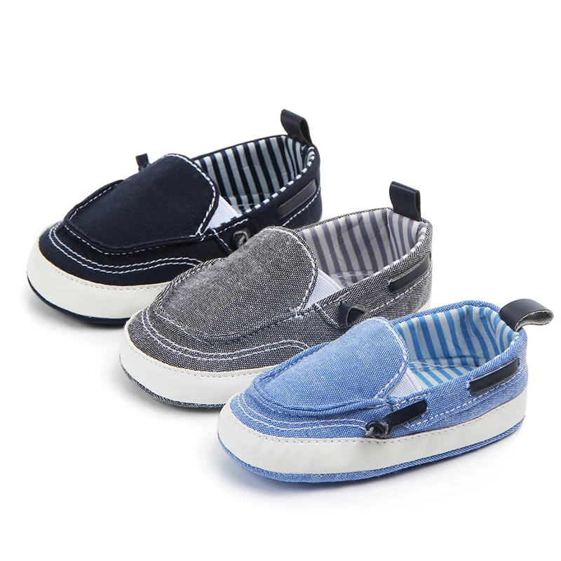 

New arrival soft sole cotton newborn baby boy shoes in bulk, Blue/dark blue/grey