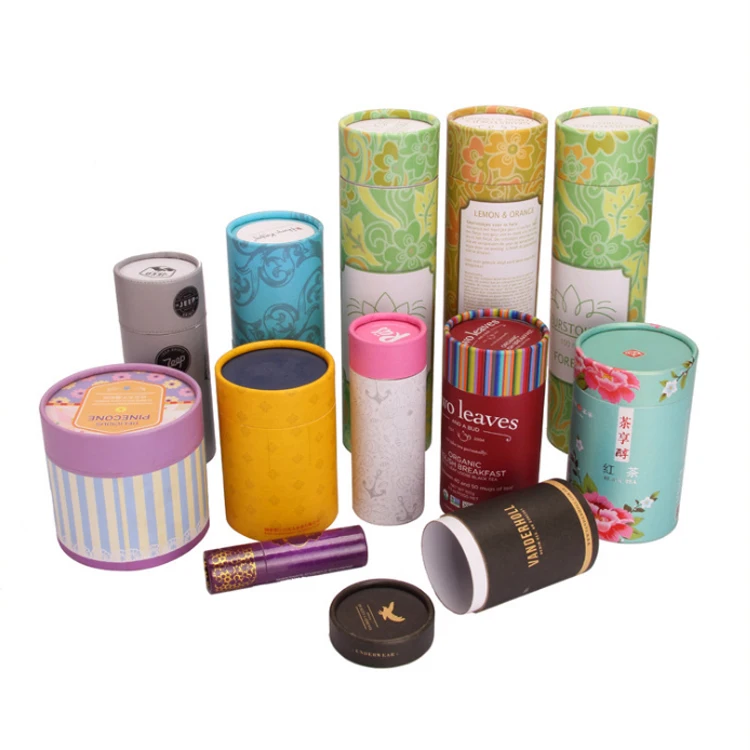 Customized Size Cardboard Tube Round Cylinder Bottle Packaging Paper Box