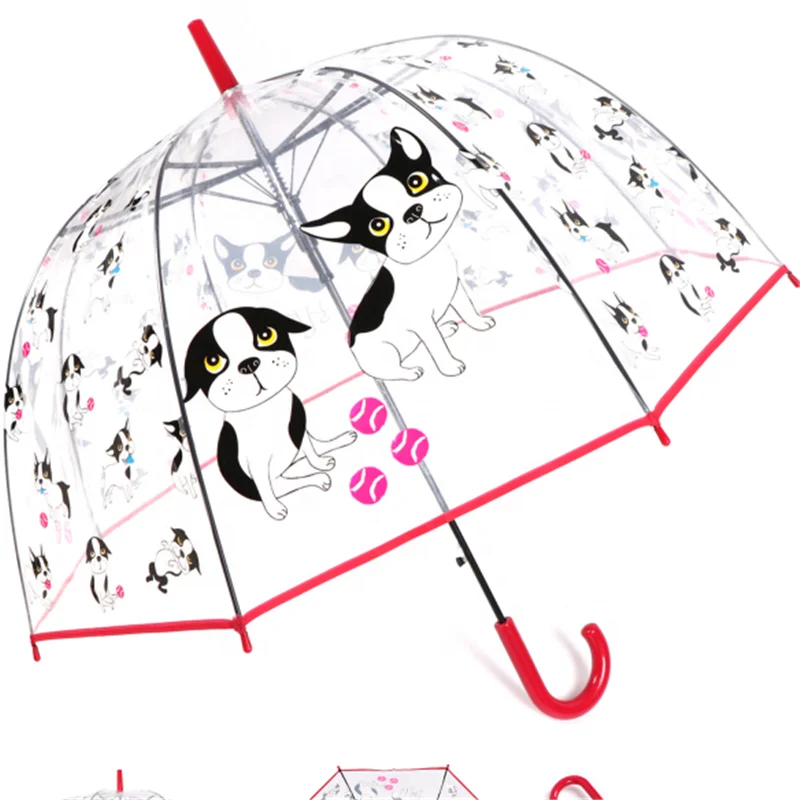 

RST high quality dome bubble shape automatic clear wholesale dog print custom transparent umbrella, Only 4 colors mix now