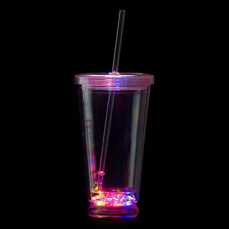Light Up LED No-Spill Glowing Drink Cup with Lid