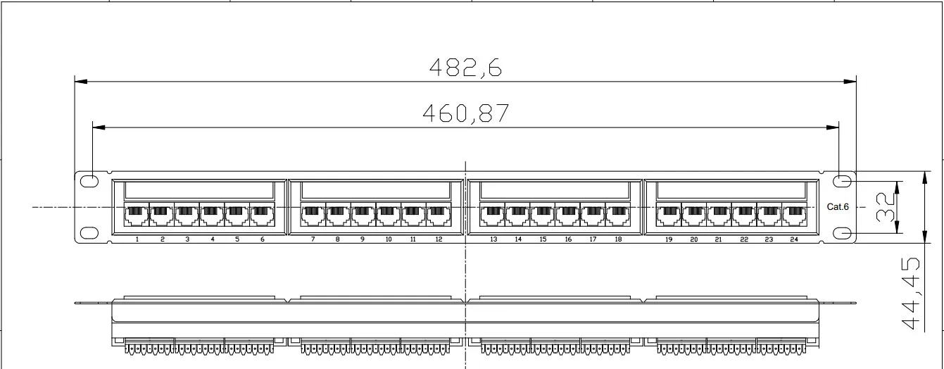 Схематичное изображение розетки rj45