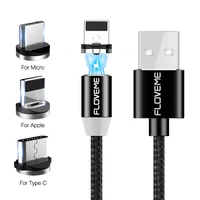 

Free Shipping 3 in 1 USB Cable Magnet Design for iPhone/Micro USB/Type C FLOVEME 1m Magnet Phone Cable