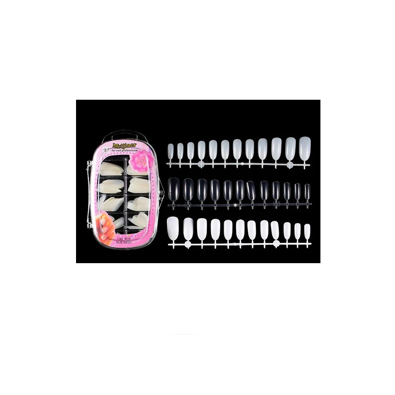 

100 PCS/Box New Full Cover False Nails Tips with Design Stiletto Almond False Nails, Colorful , rich and vivid