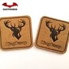 High Quality Small Leather Label Round Custom Suede Leather Patch With Heat Press Logo