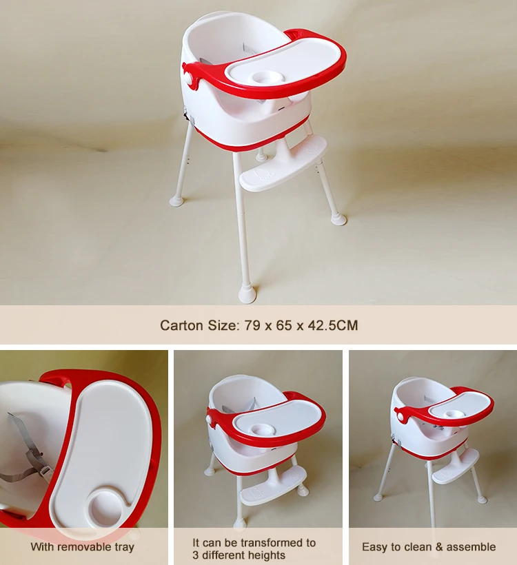 Attachable Baby Plastic Chair Baby Modern Restaurant High Chair Modern