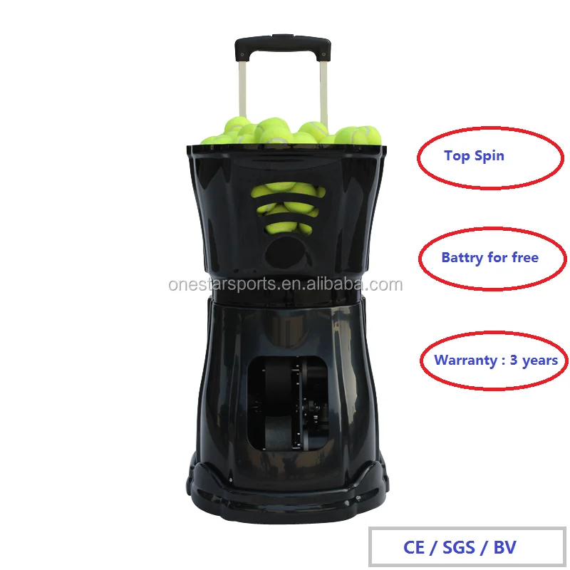 

2017 best selling tennis ball machine with remote control and battery, Black