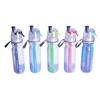 Cycling Running Water Drinking Bottle Climbing Misting Spray Healthy Sports Cup with pull-top spout