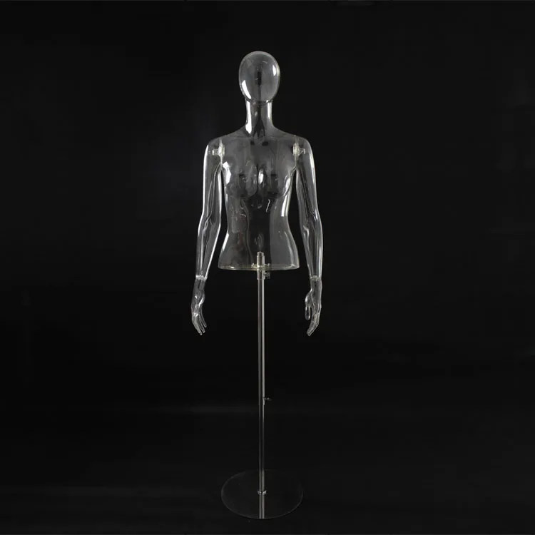 

Fashionable Clear Mannequins Transparent Female Manikin Women Upper Body Mannequin With Head Made In XINJI Factory, As picture(any colors are available)
