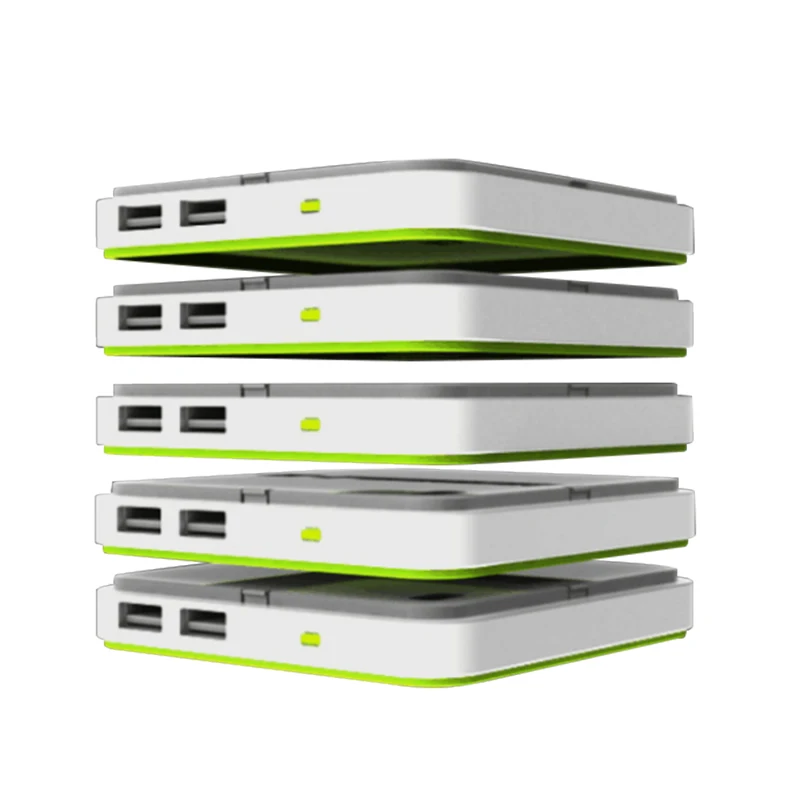 

High quality good price new design factory stackable wireless power bank 20000mAH, White and green