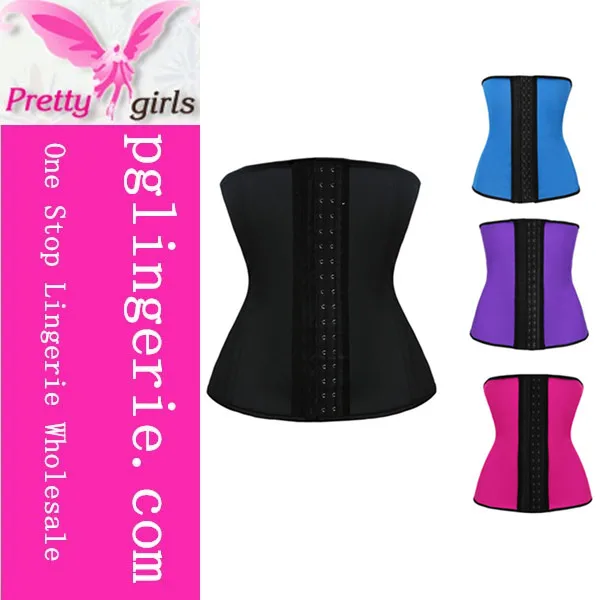 

Top Sale Black woman sport Black Latex Waist Trainer, Black;blue;purple;rose