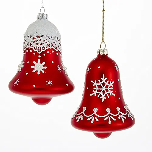 get quotations kurt adler 2 assorted glass red bells with white snowflake pattern christmas ornaments - Large Christmas Bells Decorations get quotations kurt adler 2 assorted glass red bells with white snowflake pattern christmas ornaments - Large Christmas Bells Decorations