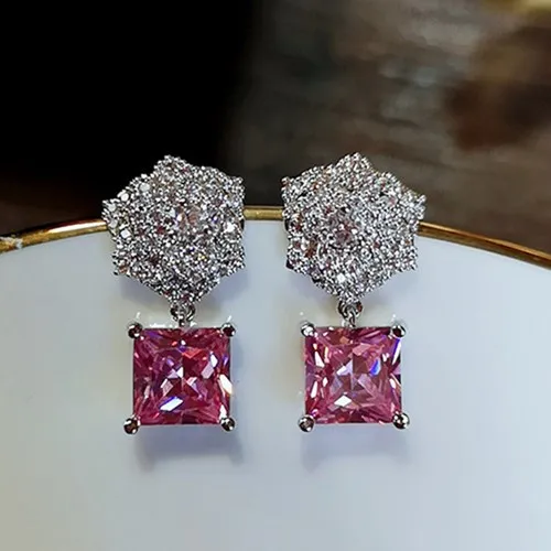 

Elegant Flower Drop earring Zircon Party Wedding Dangle Earrings for Women Fashion Jewelry