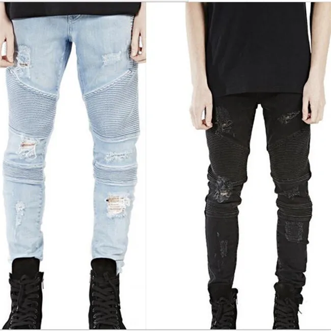

factory custom Wholesale destroyed mens slim denim straight biker skinny jeans, As picture