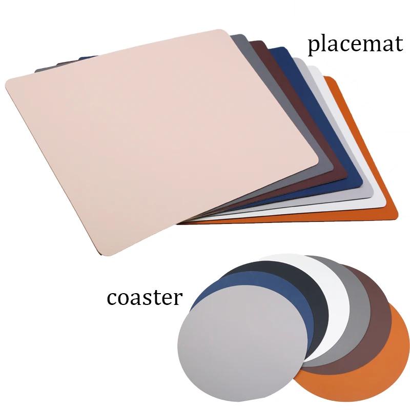 

Tabletex High end Curve leather coaster simpleness place mat faux leather settings double-face luxury dining table placemat