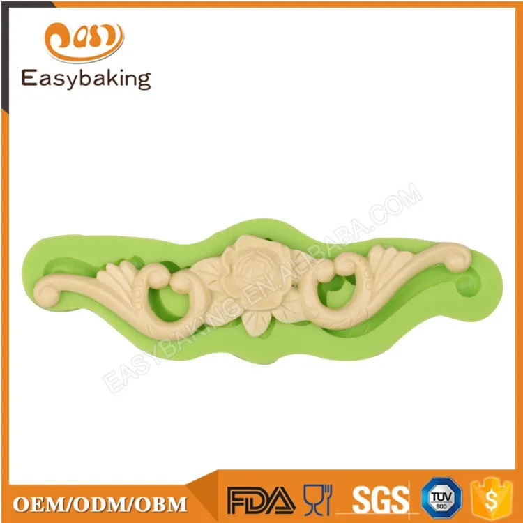 ES-5004 Elegant damask design silicone fondant tools cake decoration mold