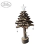 OEM design christmas decoration the snowflake pieces into wooden mini christmas tree