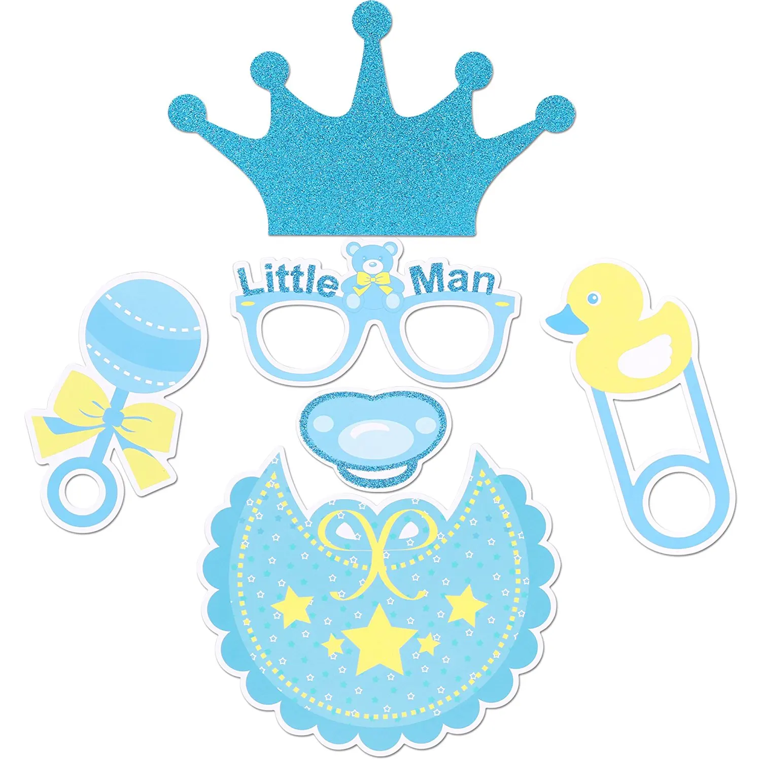 Boy Blue Cheaper Photo Props Baby Shower Glitter Its A Boy Baby Photo