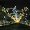 Outdoor LED street christmas decoration 2D pole string rope motif light