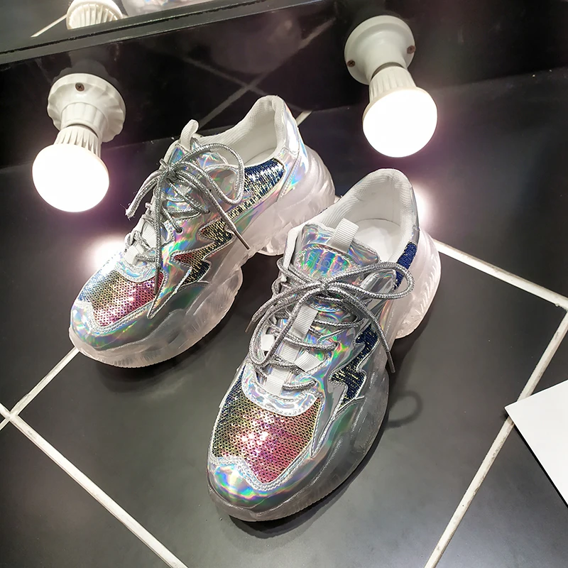 

Get $1000 coupon Glitter Wedge Shoes Women's Designer Korean Woman Running Sneaker, All color available