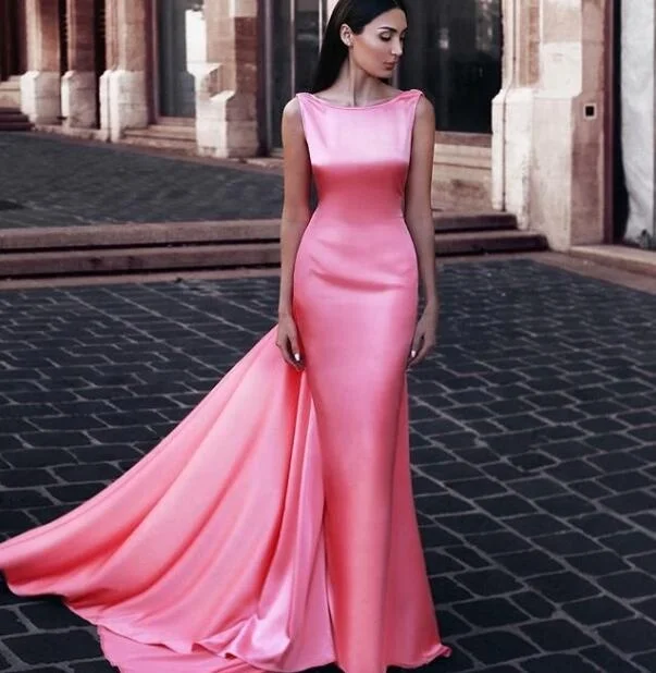 

High Quality Modern Italy Mermaid Pink Evening Dresses