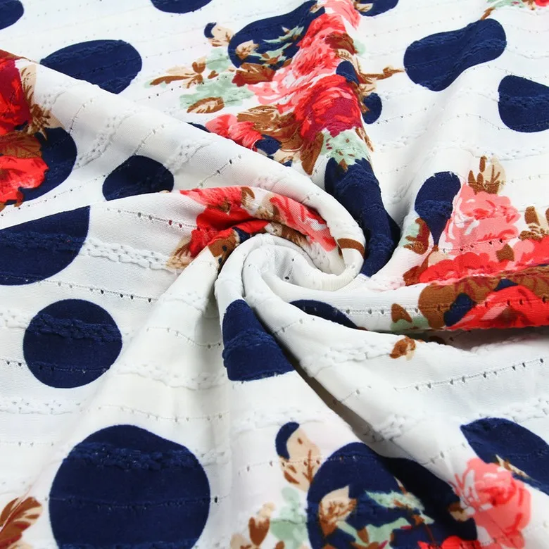 
High quality floral printed dress jersey jacquard fabric print design 
