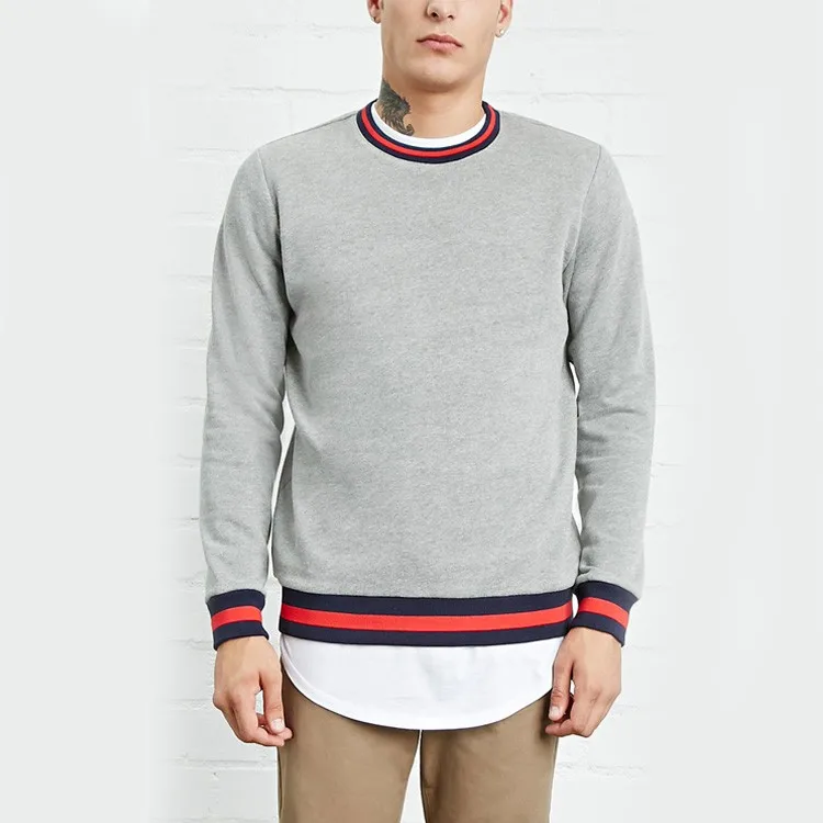 Men Oversized Sweatshirt Wholesale Custom Stripe Casual Pullover Style ...
