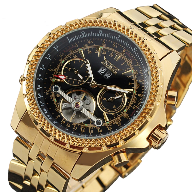

2016 Luxury Men's Automatic Mechanical Leather Men Wrist watches, Gold