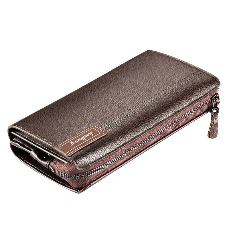 2019 Baellerry Wholesale Luxury Long Zipper Travel Leather Wallet for Men Big Capacity Clutch Men's Purse Wallet