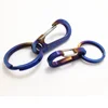 Titanium carabiner clip hook with split key ring chain