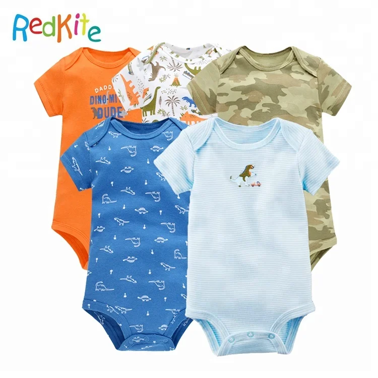 

5 pieces lot Comfortable bodysuit pack infant clothes 100 cotton baby bodysuit, As picture shown