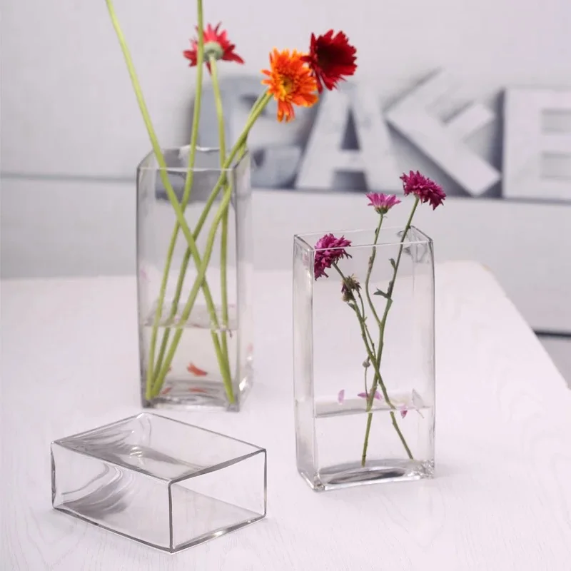 

Handmade home decoration custom cheap acrylic flower vase glass vases, Clear, white, black, red, custom