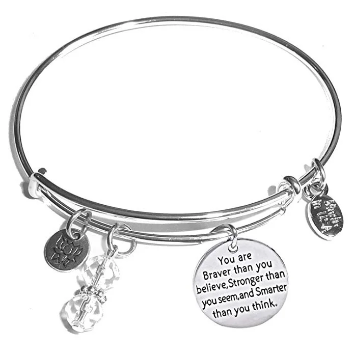 

popular style Message Charm Expandable Wire Bangle Bracelet with GIFT BOX, Gold / silver /black