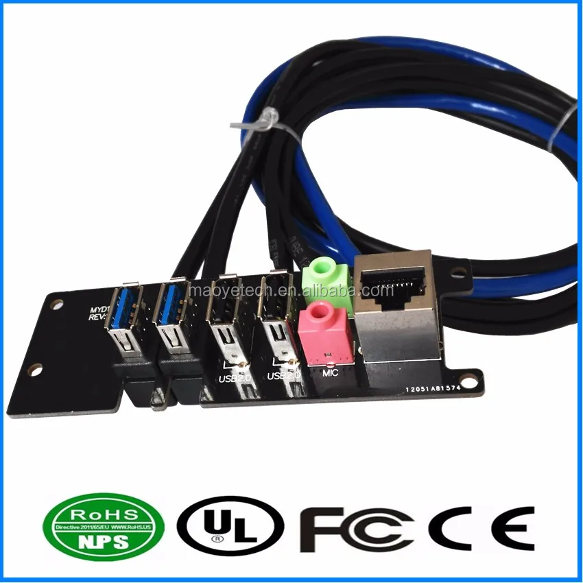 Pc Computer Case Front Mounted Panel Dual Udb3.0 + Usb2.0 + 2audio Port