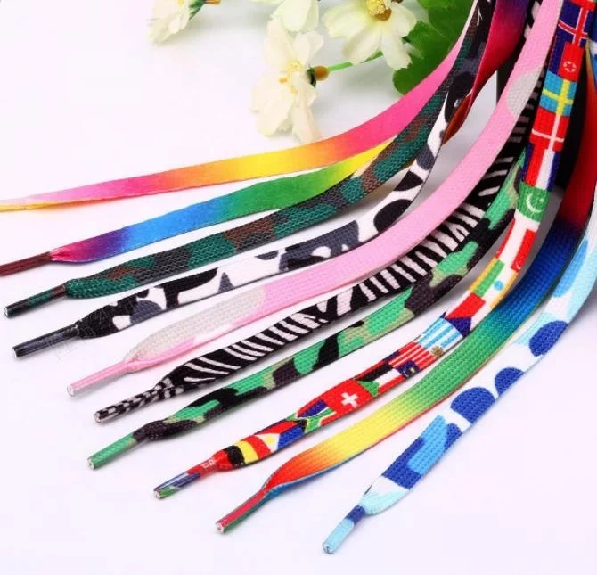 

Gradient Rainbow Shoelaces Fashion Colorful Style Shoestring Camouflage Polyester Shoe lace belt, 10 colors