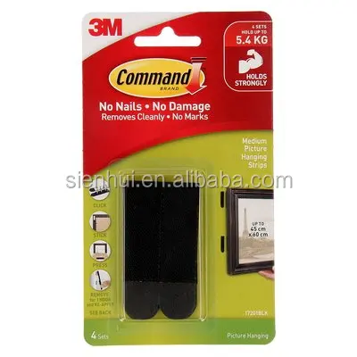 3M Command Black Medium Picture Hanging Strips