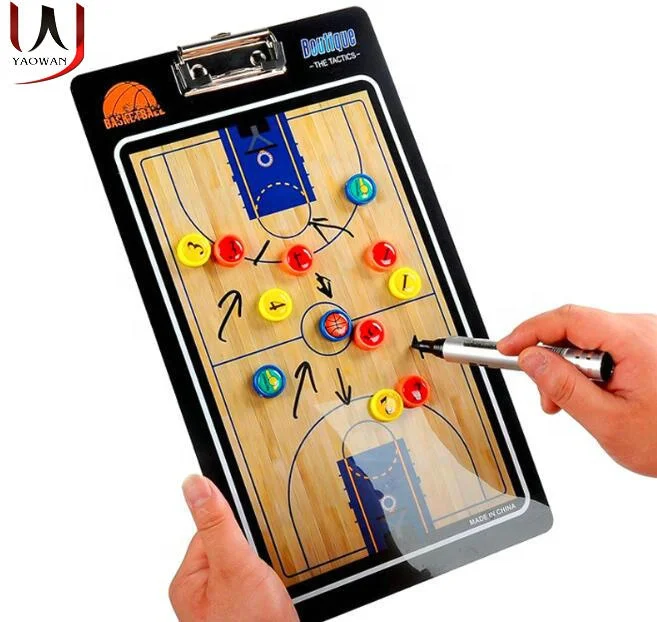 

Wholesale aluminum basketball coaching tactics board teaching clipboard with pen and eraser, Customized