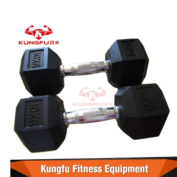 Rubber hexagonal dumbbells set