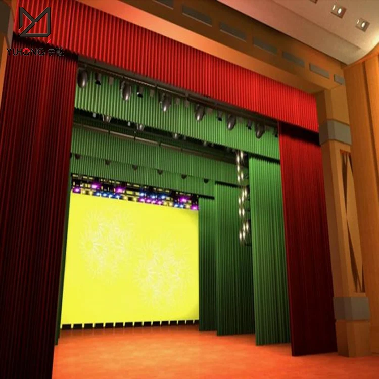 Custom Design Size High Quality Fire Retardant Fabric Motorized Stage Curtains View Stage Curtains Yuhong Product Details From Guangzhou Yuhong Curtain Materials Co Ltd On Alibaba Com