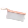 custom high quality frosted pencil pen storage case PVC brush clear transparent cosmetic makeup pouch bag