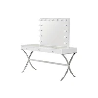 

High Quality Hollywood Mirror Makeup Vanity Table With Led Bulbs Mirror Glossy Painting Finish Bedroom Dresser