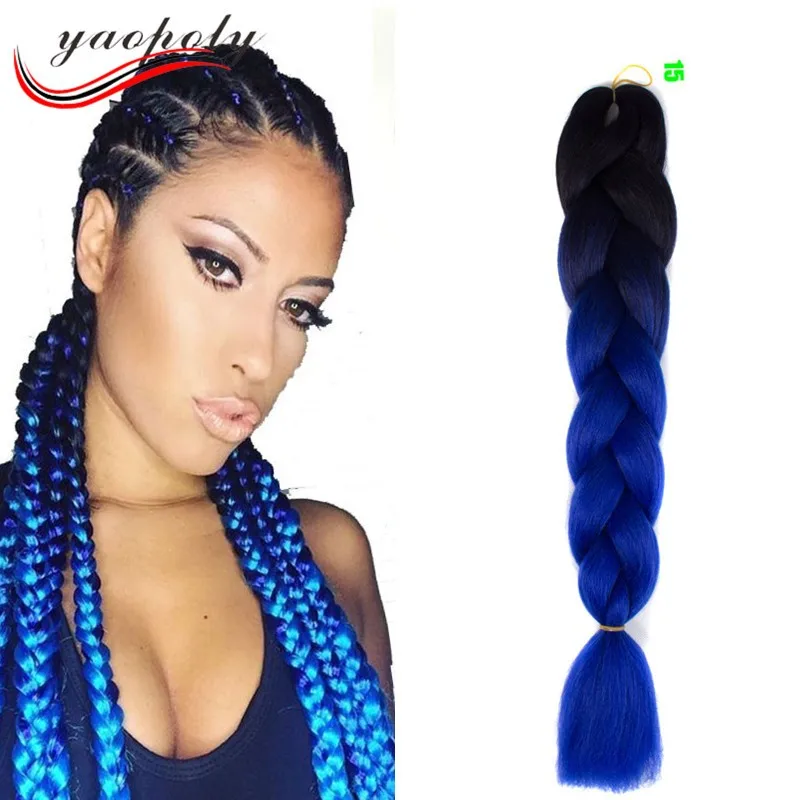 Wholesale Two Tone Super Jumbo Ombre Braiding Hair Synthetic Hair