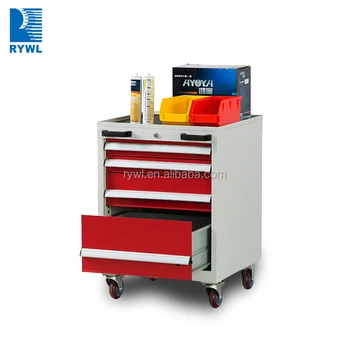 Heavy Duty 4 Drawer Small Parts Storage Tool Chest Roller Cabinet