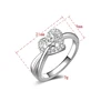 Hot selling zircon paved sterling silver 18k white gold plated wedding lady ring
