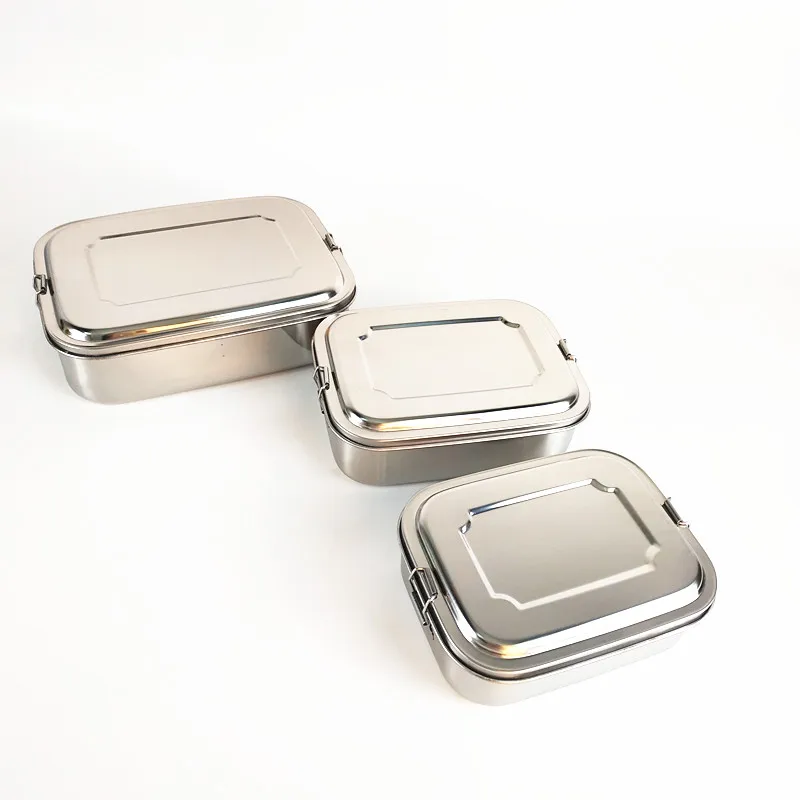 2 Compartment Stainless Steel Lunch Box With Lock Container Bento ...